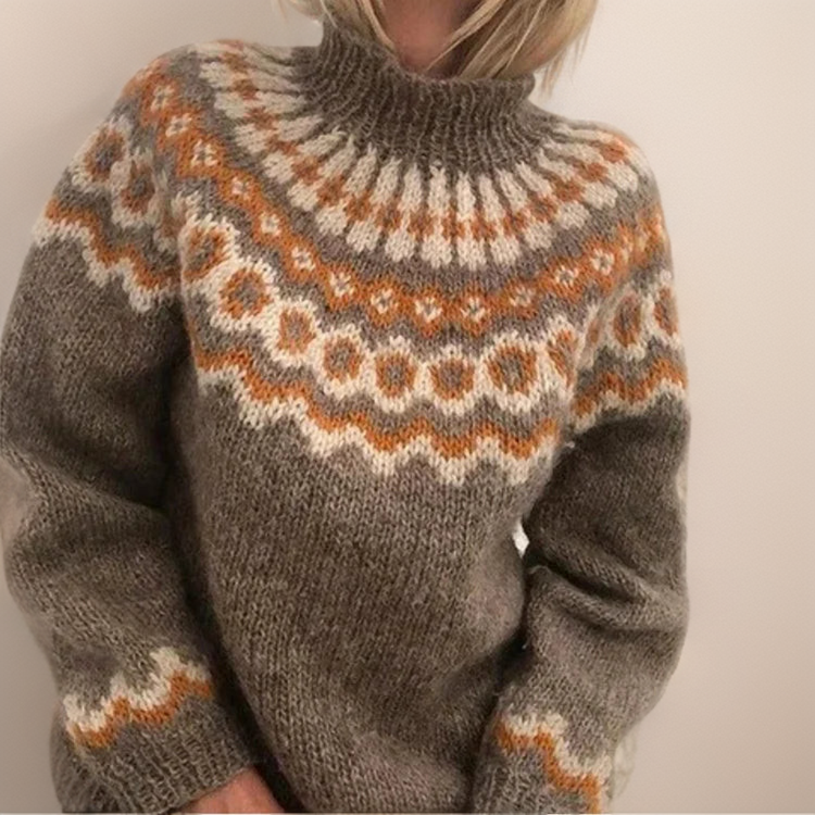 Pull Col Montant Jacquard